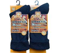 SARIMON 2 pares de calcetines térmicos de lana merina para hombre con diabetes, extra cálidos, 2.4 TOG, mezcla de lana para invierno, para caminar, hacer senderismo y actividades al aire libre, talla