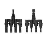 Sarini 1 Juego de Conector fotovoltaico Tipo T MC-4 Serie 4 en 1 Adaptador Paralelo Macho y Hembra 1 a 4 Conectores Montaje de Panel Solar