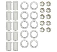 Sarini 10 portalámparas E14,portalámparas con Tornillo Edison para Bombilla LED,Casquillo de Bombilla con Carcasa de plástico Aislante,250 V,2 A,portalámparas Colgante (Blanco)