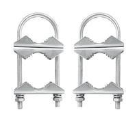 Sarini 2 Piezas Abrazadera de mástil de Antena Doble Soporte de mandíbula en V Pesado Pernos en U Hardware de Montaje de tubería para Antena de TV Sombrillas Banderas y cañas de Pescar Antena WiFi