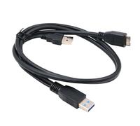Sarini 2PCS USB 3.0 Cable de Disco Duro en Forma de Y de Doble alimentación USB 3.0 Tipo A Macho a Micro B Cable de Transferencia de Datos de 5 Gbps con Potencia Adicional para SSD HDD 1 m