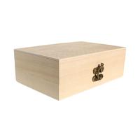 Sarini 4 cajas de madera sin tratar de 15 x 10 x 5 cm, caja de madera rústica con cierre de bloqueo, para manualidades de bricolaje