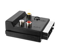 Sarini Adaptador Scart a 3 R-CA S-Video, Entrada y Salida conmutable, Scart Macho a Scart Hembra, convertidor Adaptador de Audio S-Video 3 R-CA