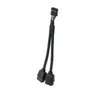 Sarini Cable de extensión USB 2,0 de 9 Pines Hembra a Doble Macho de 9 Pines,Divisor de Cabezal USB 2,0 de 9 Pines para Placa Base Interna de Ordenador,2 uds.
