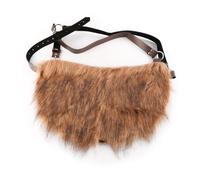 Sarini Chal de Cuello de Piel Vikingo para Hombre, Capa de Piel de Guerrero Medieval, Correa de Hombro de Piel Artificial, hombrera