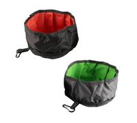 Sarini Cuencos Plegables de Viaje para Perros y Gatos, Paquete de 2, Cuencos portátiles para Comida y Agua, Cuencos Grandes y Ligeros para Mascotas con Gancho de Cremallera, paño de Limpieza