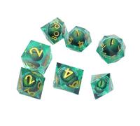 Sarini DND Dragon Eye Dice Juego de Dados de Resina con Bordes Afilados con Caja de Regalo,Juego de Dados poliédricos DND de Mazmorras y Dragones (Verde Oscuro)