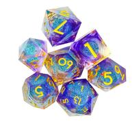 Sarini Juego de Dados DND poliédricos de Resina con Borde Afilado de Dados de núcleo líquido de 7 Piezas para Juegos de Mesa RPG MTG de Mazmorras y Dragones (Azul Oscuro)
