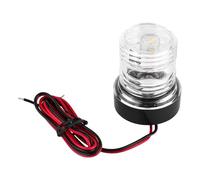 Sarini Luz de navegación LED,luz de ancla de barco marino de 12 V Luz de navegación de señal de barco impermeable con luz blanca redonda de 360 ° Luz de navegación marina pequeña