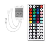Sarini Mando a Distancia LED, 44 Teclas DC12V-24V, 4 Pines, 2 Puertos, Caja de Controlador RGB, Mando a Distancia IR inalámbrico con Receptor