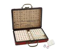 Sarini Mini Juego Chino Majong, Estructura sólida, Juego Mah Jongg fácil de Leer, Juegos completos Majong para Viajes, Fiestas, Juegos Familiares