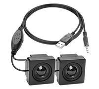 Sarini Par de minialtavoces para computadora de Escritorio, Entrada TRS de 3,5 mm con Control de Volumen, estéreo Alimentado por USB, Altavoces pequeños de Tipo Oculto