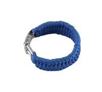 Sarini Pulsera de supervivencia con de acero inoxidable ajustable, pulsera de cordón de paracaídas trenzado para exteriores para acampar, hacer senderismo, navegar, emergencias (azul)