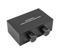 Sarini RCA L/R Interruptor de Audio 4(2) en 2(4) Salida Caja divisora de Audio estéreo bidireccional silenciosa para Altavoz Auriculares Barra de Sonido PC