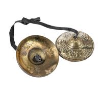 Sarini SariniTibetan Dingxia Campana con Bolsa 6,5 cm Campana de Yoga Hecha a Mano Campana de meditación Ejercicio de Yoga Ocho símbolos auspiciosos con símbolos Campana de Yoga