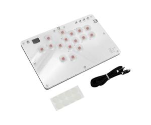 Sarini Teclado de lucha,consola de juegos Ar-cade de 16 botones,controlador de juego Ar-cade Joy-stick sin palo con RGB personalizado para PC/P-S4/PS3/Switch