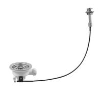 Sarini Válvula excéntrica de Cesta de colador con Cuerda Accesorio de Drenaje excéntrico Giratorio para Fregadero G1-1/2 Pulgadas de diámetro 114 mm para soluciones de Drenaje de fregaderos de Cocina