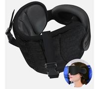 SARISUN Almohada de Viaje, Almohada para el Cuello con máscara para los Ojos, Almohada de avión para vuelos Largos, Almohada de Viaje para Coche, reposacabezas de Coche, Negro