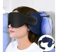 SARISUN Almohada de Viaje, Almohada para el Cuello con máscara para los Ojos, Almohada de avión para vuelos Largos, Almohada de Viaje para Coche, reposacabezas de Coche, púrpura