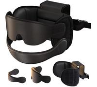 SARISUN Almohada de Viaje con Correa para la Barbilla, Almohada para Avión con Máscara 3D, Soporte 360° para la Cabeza en Todos los Asientos, Ideal para Vuelos Largos, Evita Movimientos, Negro