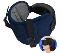 SARISUN Almohada de viaje para avión, almohada de avión con máscara de ojos 3D para dormir, correa de cabeza de avión de soporte de 360° para vuelo largo, esencial para viajes, gris moteado