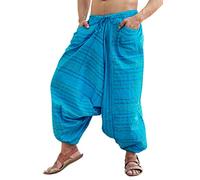 SARJANA HANDICRAFTS Pantalones de algodón para hombre, estilo Harem Genie Dance Yoga Alibaba Hippie, Azul-cielo, talla única