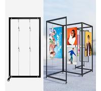 SARKEY Colgador Expositor Plegable para Pintura, Kit Plegable Y Móvil para Colgar Fotos De Exposición, Expositor Publicitario De Aluminio, para Galerías, Escuelas Y Museos(1pcs,100x200cm/39.4x78.7in)