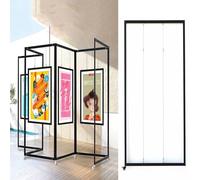 SARKEY Colgar Cuadros Estantería Metálica Independiente, Panel Rodante para Exposiciones De Arte, Expositor Móvil De Aluminio, para Galerías De Arte Y Ferias(5pcs,120x250cm/47.2x98.4in)