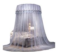 SARKEY Princesa Romántica Lujo Mosquitera,Cortinas Colgantes Encaje Doble Capa,Red Hilo Ultrafina,Mosquiteras De Tipo Domon,para Niñas,Decoración De Habitación(Gray-Blue)