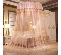 SARKEY Princesa Romántica Lujo Mosquitera,Cortinas Colgantes Encaje Doble Capa,Red Hilo Ultrafina,Mosquiteras De Tipo Domon,para Niñas,Decoración De Habitación(Champagne Pink)