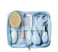 Saro Baby Neceser de Aseo para Bebé | Precio, Comprar Azul Cepillo de Cerdas Naturales + Peine + Aspirador Nasal + Cortaúñas + Tijeras + 4 Limas de Uñas