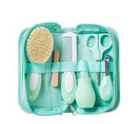 Saro Baby Neceser de Aseo para Bebé | Precio, Comprar Menta Cepillo de Cerdas Naturales + Peine + Aspirador Nasal + Cortaúñas + Tijeras + 4 Limas de Uñas