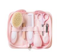 Saro Baby Neceser de Aseo para Bebé | Precio, Comprar Rosa Cepillo de Cerdas Naturales + Peine + Aspirador Nasal + Cortaúñas + Tijeras + 4 Limas de Uñas