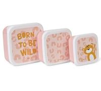 Set de 3 cajitas para almuerzo Born To Be Wild - Cajas para snacks infantiles - Saro - Set de 3 tamaños