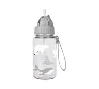Saro Botella con Pajita y Colgador Polaris Gris 400ml