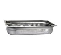 SARO BUDGET LINE Recipiente GN 1/1 perforado, acero inoxidable, 100 mm de profundidad, 14 l de capacidad, para ollas a vapor y baño maría