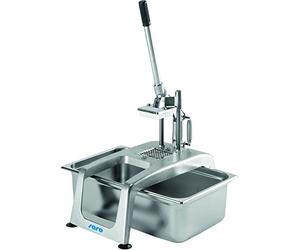 SARO CF-5 Cortador manual de patatas fritas para gastronomía, incluye rejilla de corte de 8 x 8 mm, con ventosas y palanca extendida para facilitar el uso
