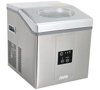 SARO EB 15 PRO Cubitera de acero inoxidable, 15 kg/24 h, 3 tamaños de hielo a elegir, tanque de agua de 2 l, depósito de 1,4 kg