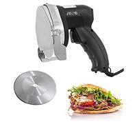 SARO ED 100 Cuchillo eléctrico para kebab, 100 mm Ø, con 2 cuchillas (lisa y dentada), grosor de corte de 0-8 mm, cable de 2,85 m