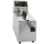 SARO EF 4 Freidora, 4 l, acero inoxidable, temperatura 60-200 °C, con zona fría, dispositivo térmico extraíble, 2 kW