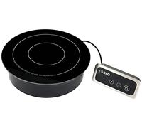 SARO EVA Placa de inducción empotrable, para ollas de hasta 200 mm Ø, pantalla táctil, 9 niveles de calor, indicador LED, temperatura 60-100 °C, 1 kW