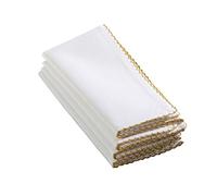SARO LIFESTYLE 1442 Recotting Collection-Servilletas de Cena (4 Unidades), diseño de látigo, Color Dorado, Cuadrado Pulgadas, Algodón, 20" Square, 4