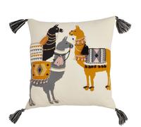 SARO LIFESTYLE Aiko Collection Llama Pack Throw Pillow With Down Filli