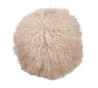 SARO LIFESTYLE Almohada de Piel de Cordero Mongol 100% Lana con Relleno de poliéster, 13 Pulgadas, Color ostra