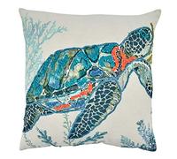SARO LIFESTYLE Enchantment Collection - Funda de Almohada de Tortuga Marina, 20 Pulgadas, Multicolor