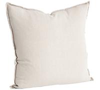 SARO LIFESTYLE Graciella Collection - Almohada de Lino 100% con Bordes con Flecos, 50,8 cm, Color Natural