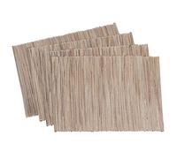 SARO LIFESTYLE Melaya Collection Juego de 4 manteles Individuales de Tela Brillante, Jacinto de Agua, Natural, 14"x20"