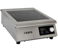 SARO LILLY Placa de inducción, 1 zona de cocción, para ollas de hasta 34 cm Ø, 10 niveles de calor, pantalla táctil y mando giratorio, 5 kW, 400 V