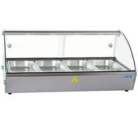 SARO MARIE 6 Vitrina caliente, 68 l, incluye 6 GN 1/3 de 40 mm, acero inoxidable y cristal, temperatura +30 a +90 °C, 0,8 kW