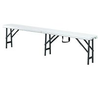 SARO SIESTA Banco plegable, acero y polietileno, 183 cm, soporta hasta 400 kg, se pliega como maleta, para Eventos y exteriores